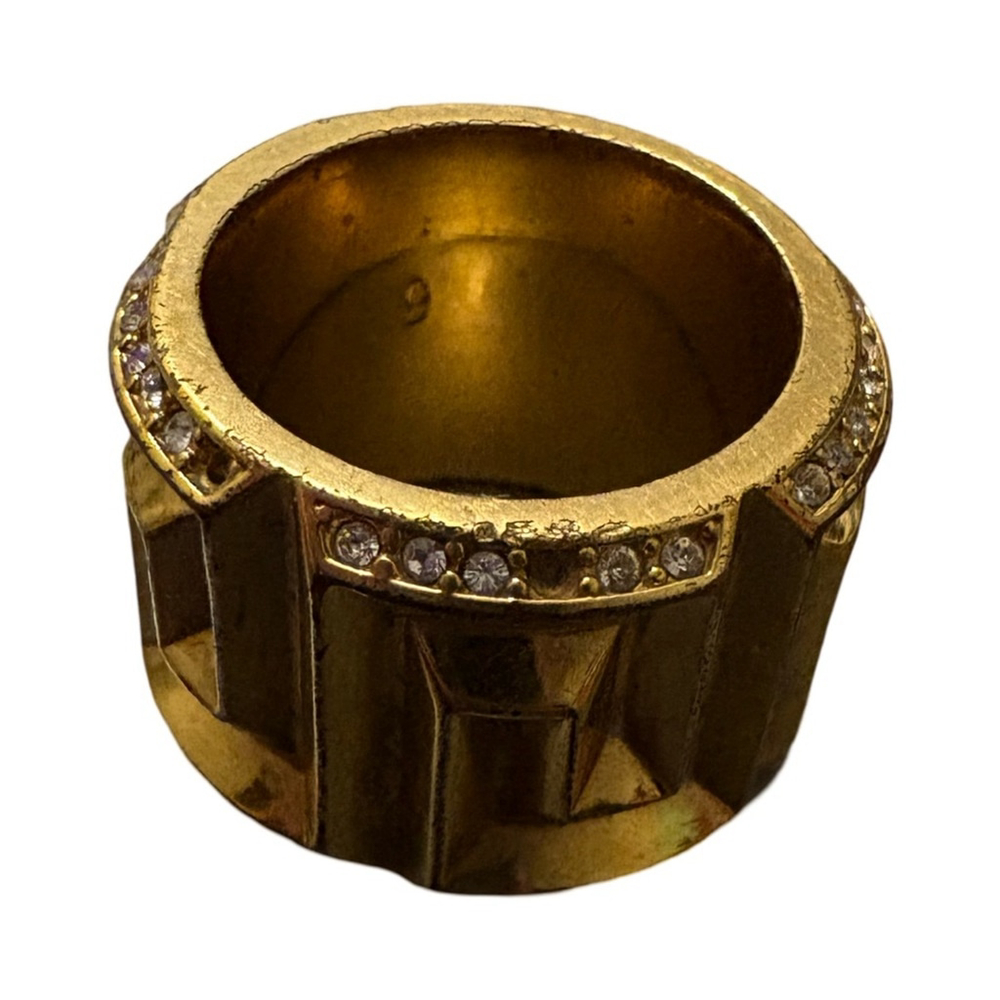 Versace Gold Plated Geometric Ring - size 6* - Picture 2 of 4